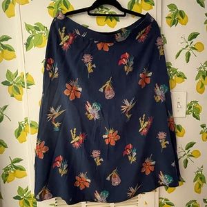 Madewell Navy Blue Floral Skirt